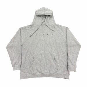 Sitka Hoodie Mens 2XL Gray Pullover Sweatshirt Fleece Kangaroo Pocket Logo